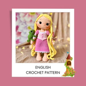 Amigurumi Crochet Pattern: Princess Rapunzel Doll and Chameleon Pascal | English PDF