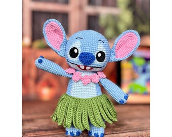 Amigurumi Crochet Pattern: Blue Hawaii Alien Monster Toy | English PDF