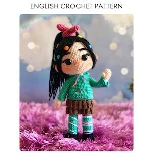 Padrão de Crochê Amigurumi para a Princesa Doce Vanellope | PDF em Inglês