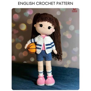 Amigurumi Crochet Pattern: Basketball Player Girl Doll | English PDF