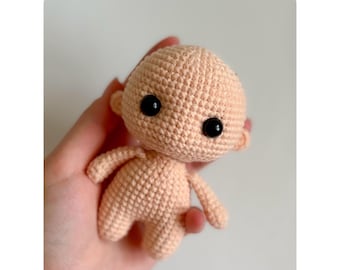 Amigurumi Crochet Pattern: Customizable 11 cm Base Doll Body | English PDF
