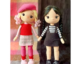 Enid and Wednesday Bundle Amigurumi Crochet Pattern | English and French PDF