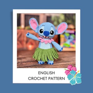Crochet Pattern for Blue Space Friend | Amigurumi Blue Hawaiian Alien | Tutorial (US Terms | English PDF)