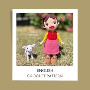 Patrón de crochet para una linda niña y un corderito / Niña de los Alpes (Términos de EE. UU. / PDF en inglés)
