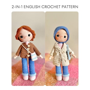 Amigurumi Crochet Pattern: Muslim Girl Doll with Hijab | 2-in-1 Bundle Outfits | English PDF