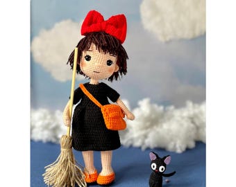 Crochet Kiki's Delivery Service Jiji Inspired Tapestry/wall