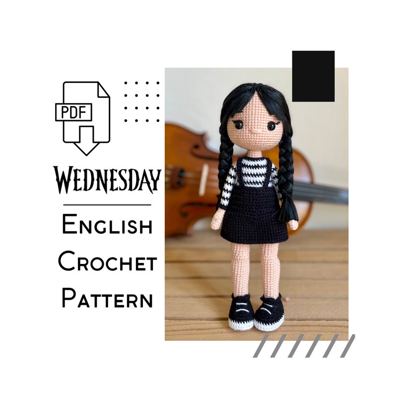 The Quest for the Perfect Wednesday Addams Doll Pattern 17 Wednesday Addams amigurumi doll of Sevdecehandmade
