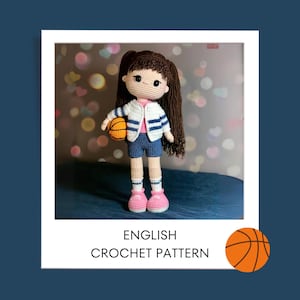 Häkelanleitung für süße Basketballspielerin Asya, Puppe (Englisch und Türkisch PDF)