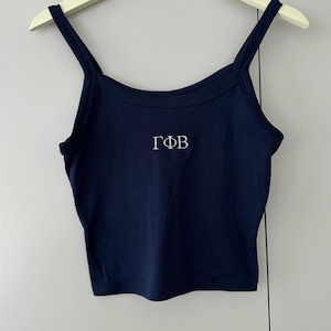 Gamma Phi Beta Tank Top:  Embroidered Sorority Merch, Sorority Apparel Gift, Bid Day, TrendingAbove