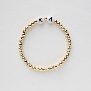 Kappa Delta Gold Filled Sorority Bracelet kd Bracelet, Custom Greek Bracelet, Back to School, water resistant, kay dee