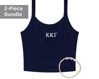 Kappa Kappa Gamma Gift Set: Tank Top + Letter Bracelet, New Member Gift
