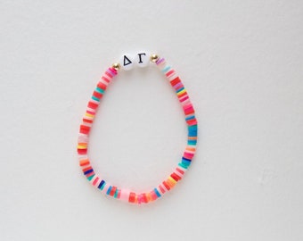 DG, Delta Gamma Sorority Bracelet, Sorority Letters, Multicolor Bracelet, College