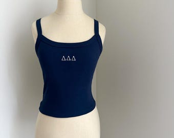 Custom Greek Letter Tank Top: Embroidered Sorority Merch, Sorority Apparel Gift, Bid Day, TrendingAbove