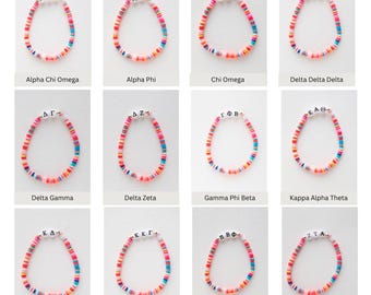 Custom Sorority Bracelet: Multicolor Letter Bracelet