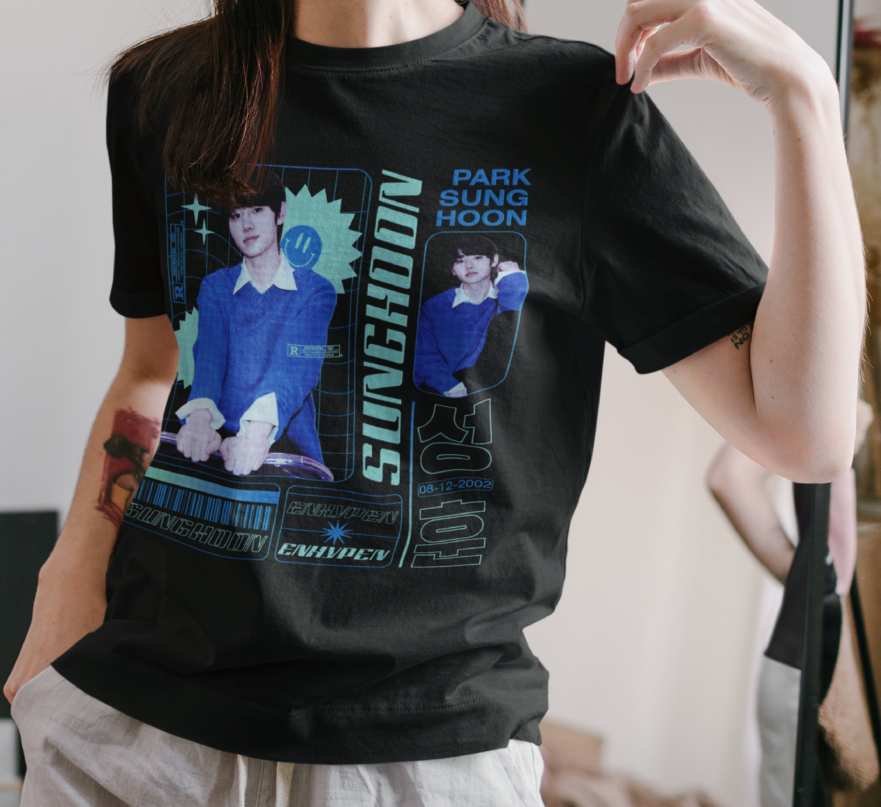 ENHYPEN Sunghoon Shirt Tshirt Merch Kpop Clothing Vintage Etsy UK