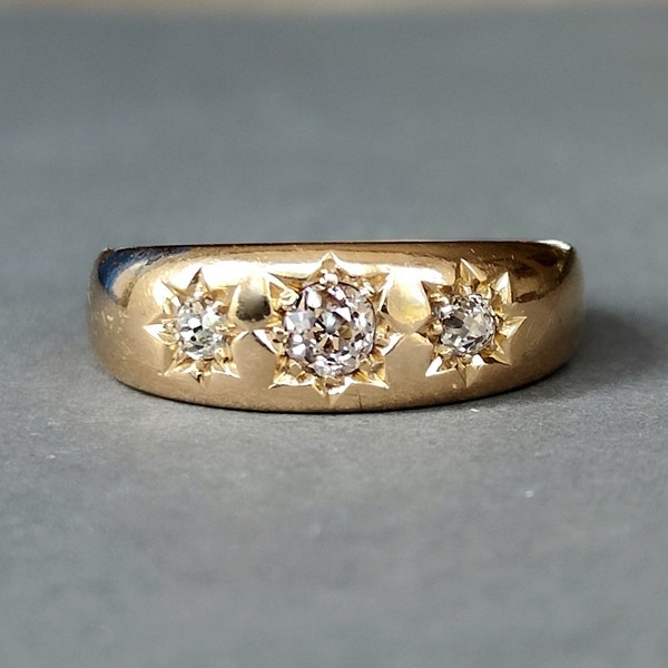 Victorian 18ct Gold Diamond Gypsy Ring