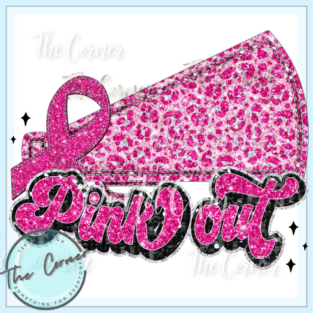 Breast Cancer Cheer Pink Out Htv Cheerleading Pink Out Etsy