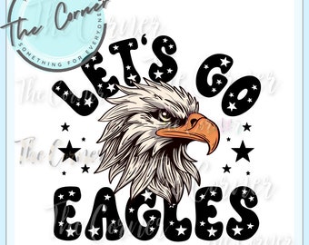 ¡Vamos Eagles! Transferencia térmica de fútbol americano - Transferencia de animación Eagle HTV - Transferencia por sublimación del equipo de fútbol americano - Transferencia para camiseta Eagle - Transferencia HTV Eagle