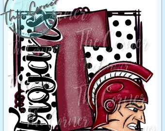 Trojans Heat Press Transfer- Go Trojans Mascot HTV transfer- Football Team sublimation transfer- trojan shirt transfer- Team transfer HTV