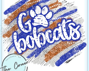 Bobcats värmepressöverföring - Go Bobcat maskot HTV-överföring - Sublimeringsöverföring för fotbollslag - Bobcats tröjöverföring - Lagöverföring HTV