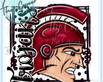 Trojans Heat Press Transfer- Go Trojans Mascot HTV transfer- Football Team sublimation transfer- trojan shirt transfer- Team transfer HTV