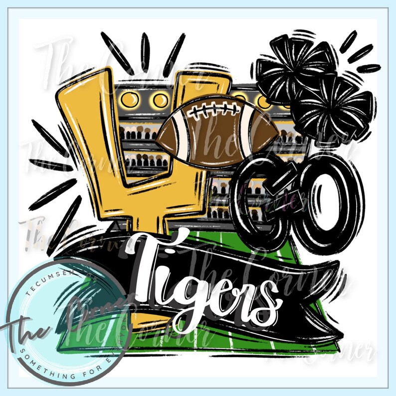 Tiger Heat Transfer Htv Tiger Mascot Htv Tiger Doodle Sublimation Tiger