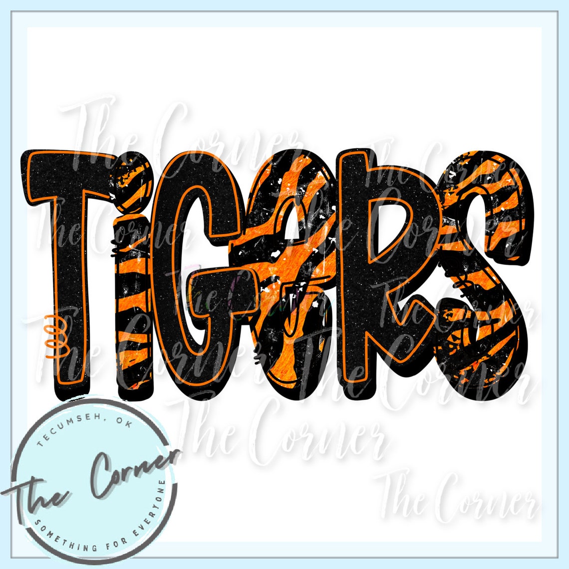 Tiger Heat Transfer Htv Tiger Mascot Htv Tiger Doodle - Etsy