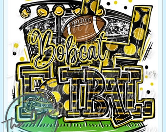 Bobcats värmepressöverföring - Go Bobcat maskot HTV-överföring - Sublimeringsöverföring för fotbollslag - Bobcats tröjöverföring - Lagöverföring HTV