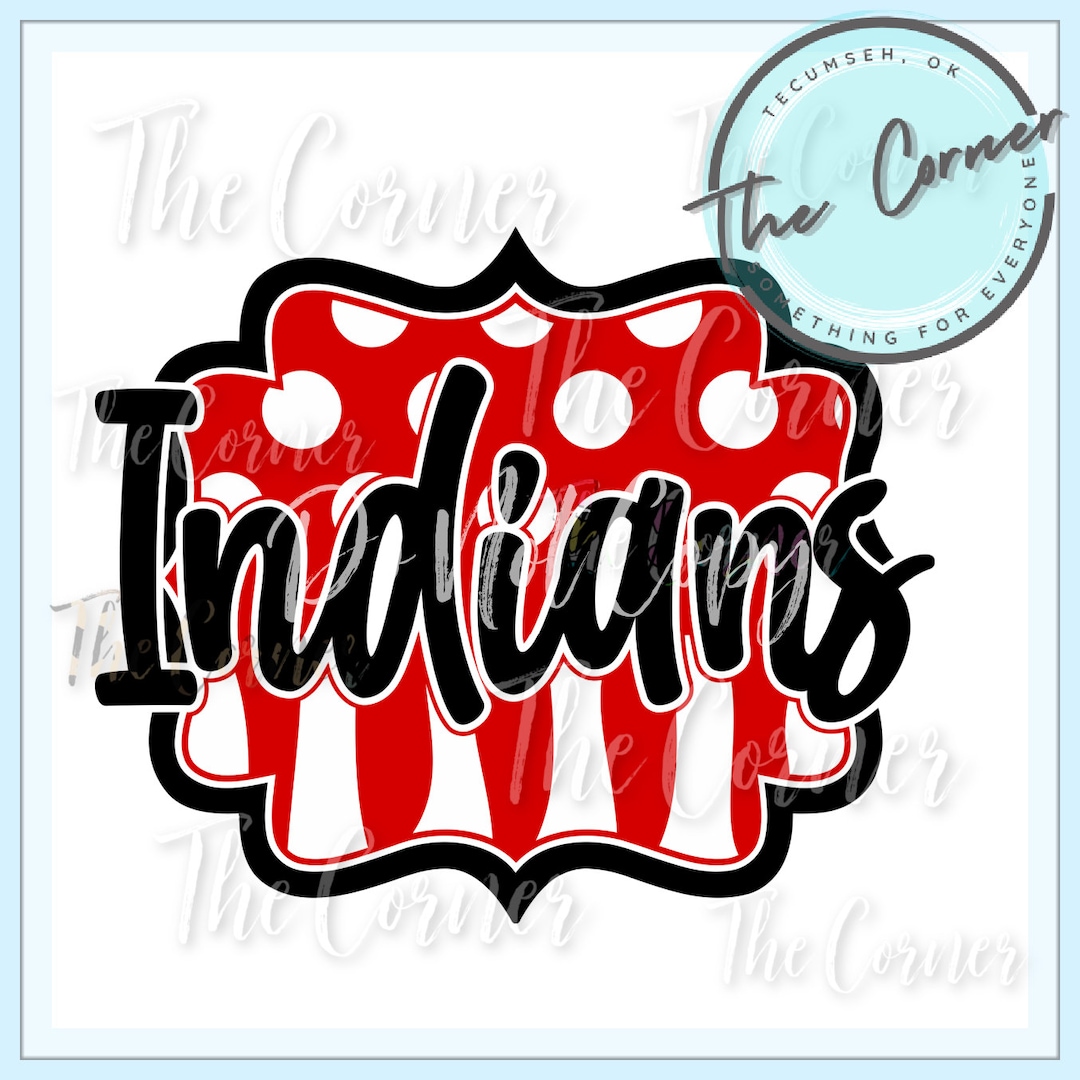 Indians Heat Press Transfer- Go Indians Mascot HTV Transfer- Football ...