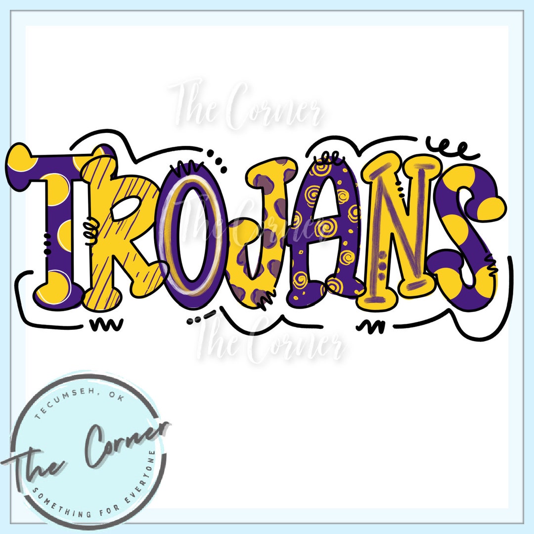 Trojans Heat Press Transfer- Go Trojans Mascot HTV Transfer- Football ...