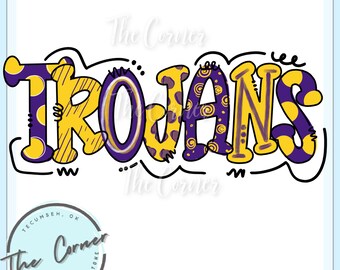 Trojans Heat Press Transfer- Go Trojans Mascot HTV transfer- Football Team sublimation transfer- trojan shirt transfer- Team transfer HTV