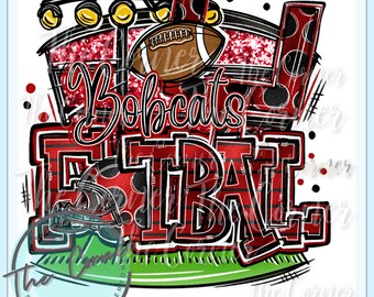 Bobcats värmepressöverföring - Go Bobcat maskot HTV-överföring - Sublimeringsöverföring för fotbollslag - Bobcats tröjöverföring - Lagöverföring HTV