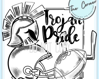 Trojans Heat Press Transfer- Go Trojans Mascot HTV transfer- Football Team sublimation transfer- trojan shirt transfer- Team transfer HTV