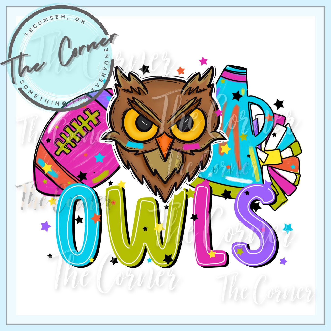 Owls Shirt Heat Transfer- Owl Mascot HTV transfer- Football sublimation transfer- Owl shirt transfer