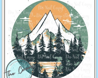Transferencia de vinilo textil de montaña - Transferencia de calor de aventura - Transferencia para camisetas con motivos de naturaleza - Transferencia por sublimación de montaña - Transferencia por prensa de calor - Montaña de la fe
