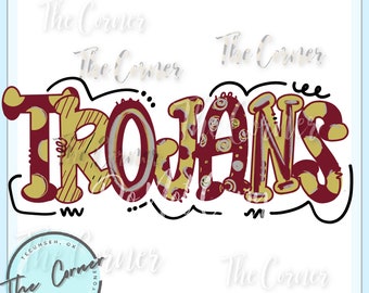 Trojans Heat Press Transfer- Go Trojans Mascot HTV transfer- Football Team sublimation transfer- trojan shirt transfer- Team transfer HTV