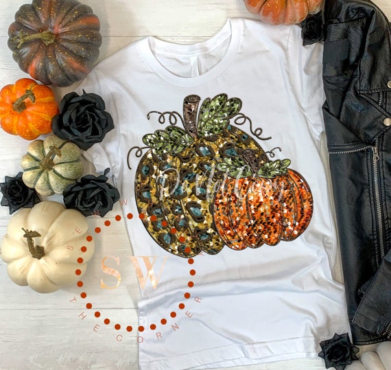 Leopard Pumpkin and Leaves Tee Leopard Pumpkin and Leaves Tee