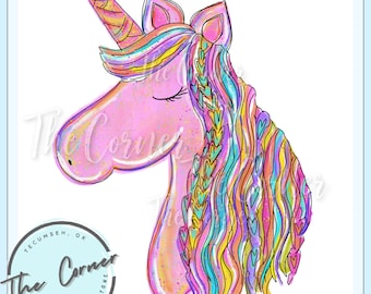 Unicorn heat transfer- Pastel Unicorn shirt design- Rainbow sublimation- Unicorn htv- Shirt heat transfer- Heat press transfer- Rainbow