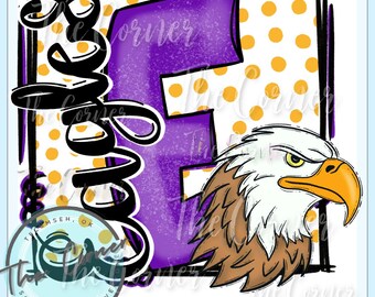 Transferencia por sublimación de los Eagles - Transferencia de la mascota de los Eagles - Transferencia de sublimación del equipo de fútbol americano - Transferencia para camiseta de los Eagles - Transferencia del equipo