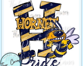 Hornets Heat Press Transfer- Hornet Pride HTV transfer- Football Team sublimation transfer- Hornet shirt transfer- Hornet Team transfer HTV