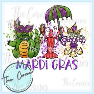 Mardi Gras shirt heat transfer- Crawfish sublimation-Mardi Gras htv- Heat Press transfer- Parade htv transfer- New Orleans htv transfer