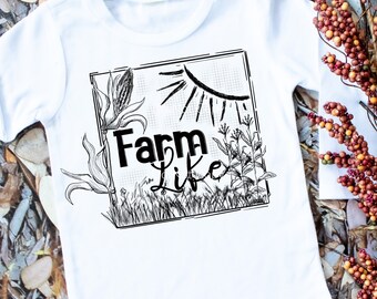 Farm Life Screen Print- Shirt heat transfer- farming screen print- DIY shirt transfer- Country screen print- heat press transfer- Farm life