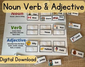 verb noun adjective etsy
