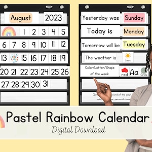 Pastel Rainbow Circle Tijdklaskalender
