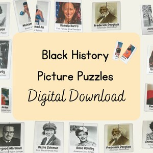 Black History Picture Puzzles Digital Download