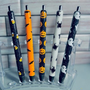 Halloween Pens | Resin Pens | Glitter Pens | Black Ink Pens