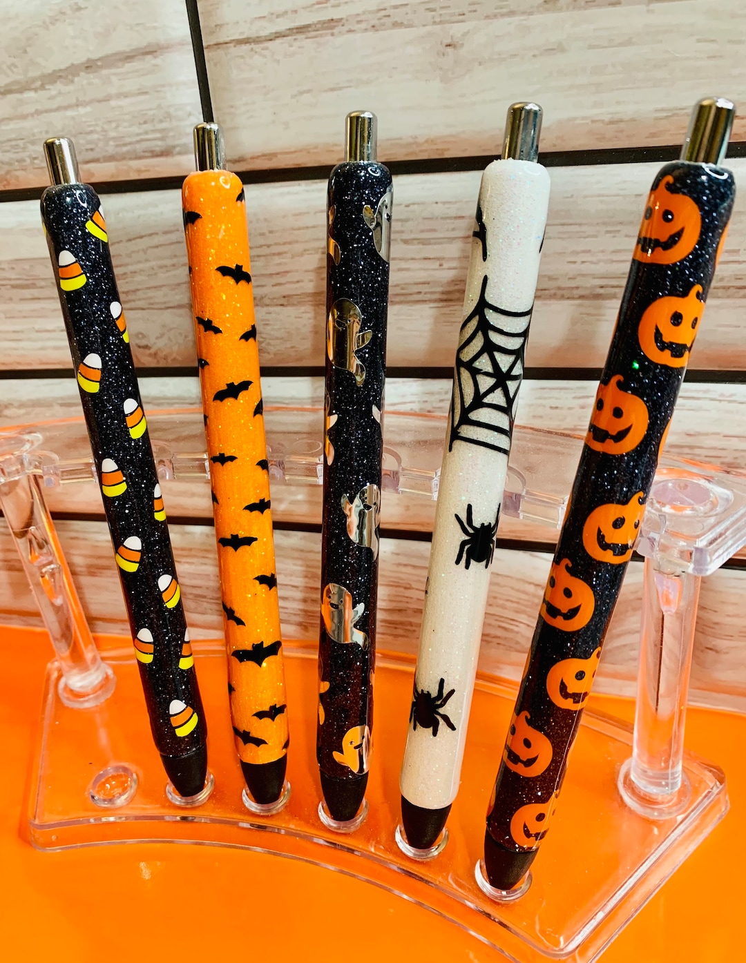 Halloween Pens Resin Pens Glitter Pens Black Ink Pens Etsy