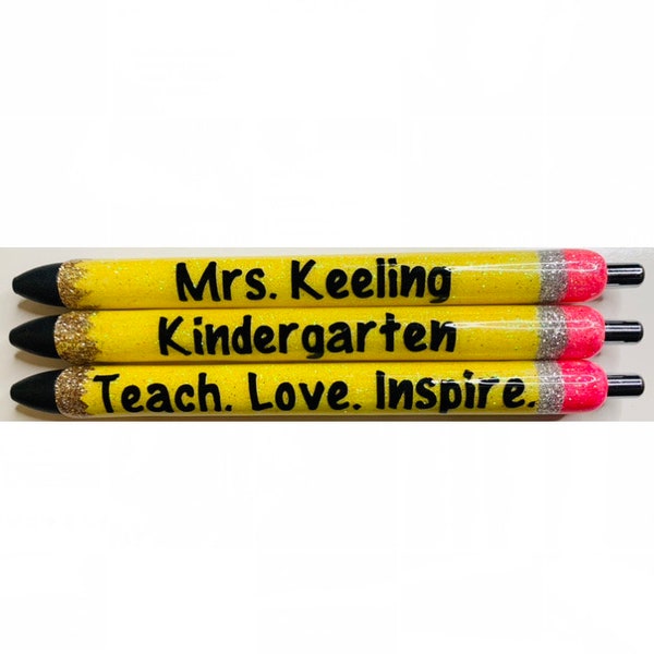 Pencil Pens | Custom Resin Pens | Teacher Appreciation Pens | Personalized