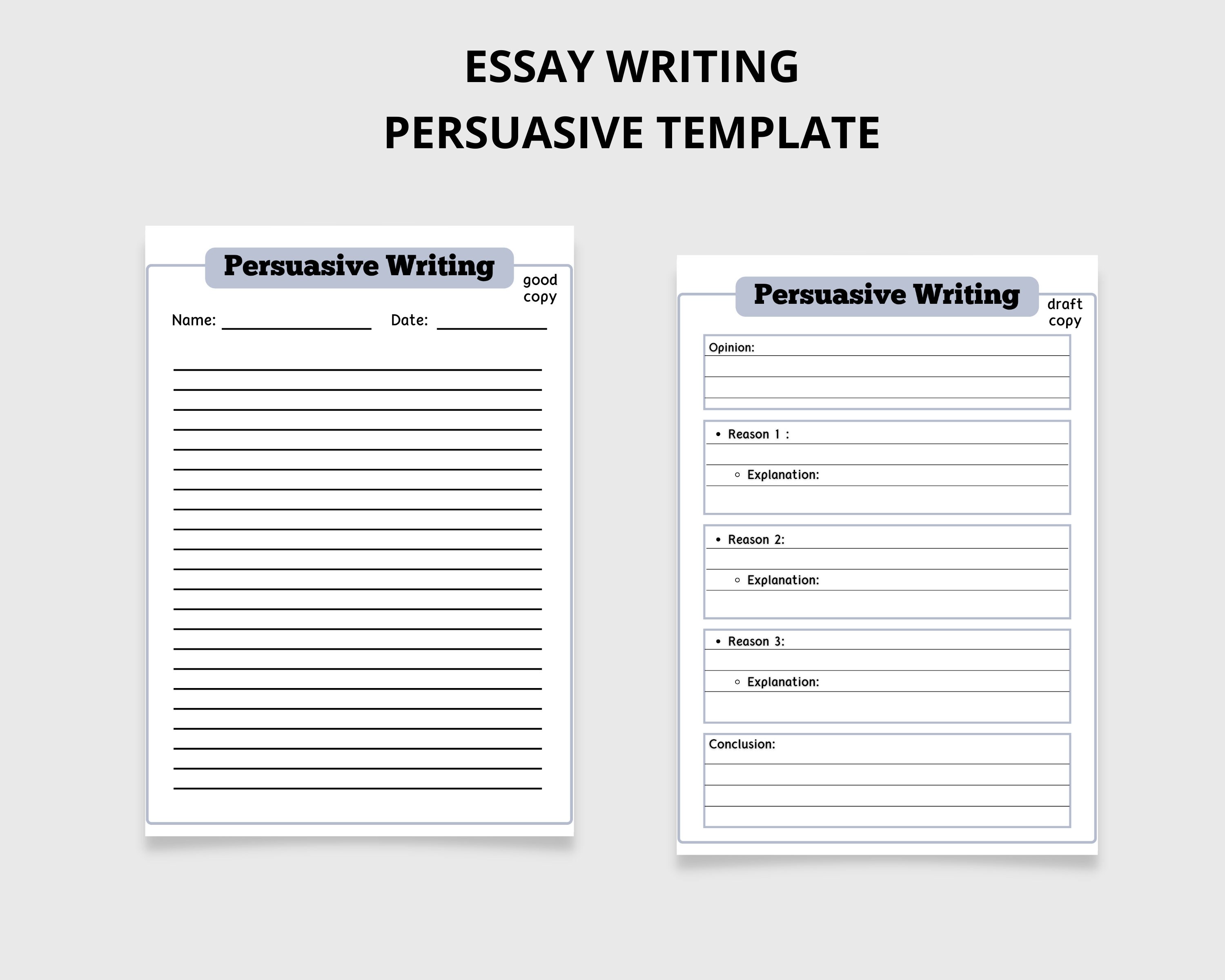 how to write a persuasive essay template