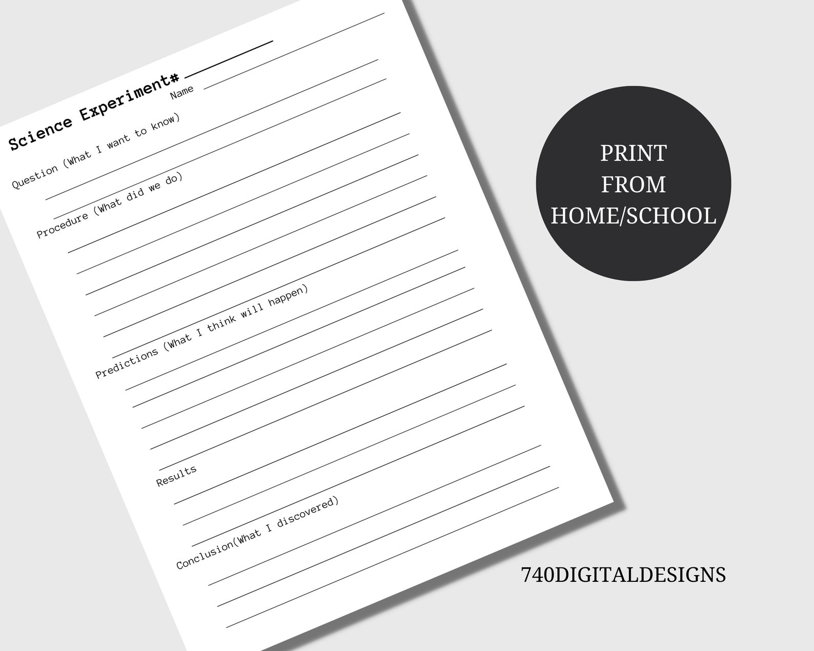 Printable Primary Science Experiment Worksheet Etsy
